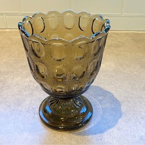 Vintage E.O. Brody M4200 Smoke Glass thumbprint planter